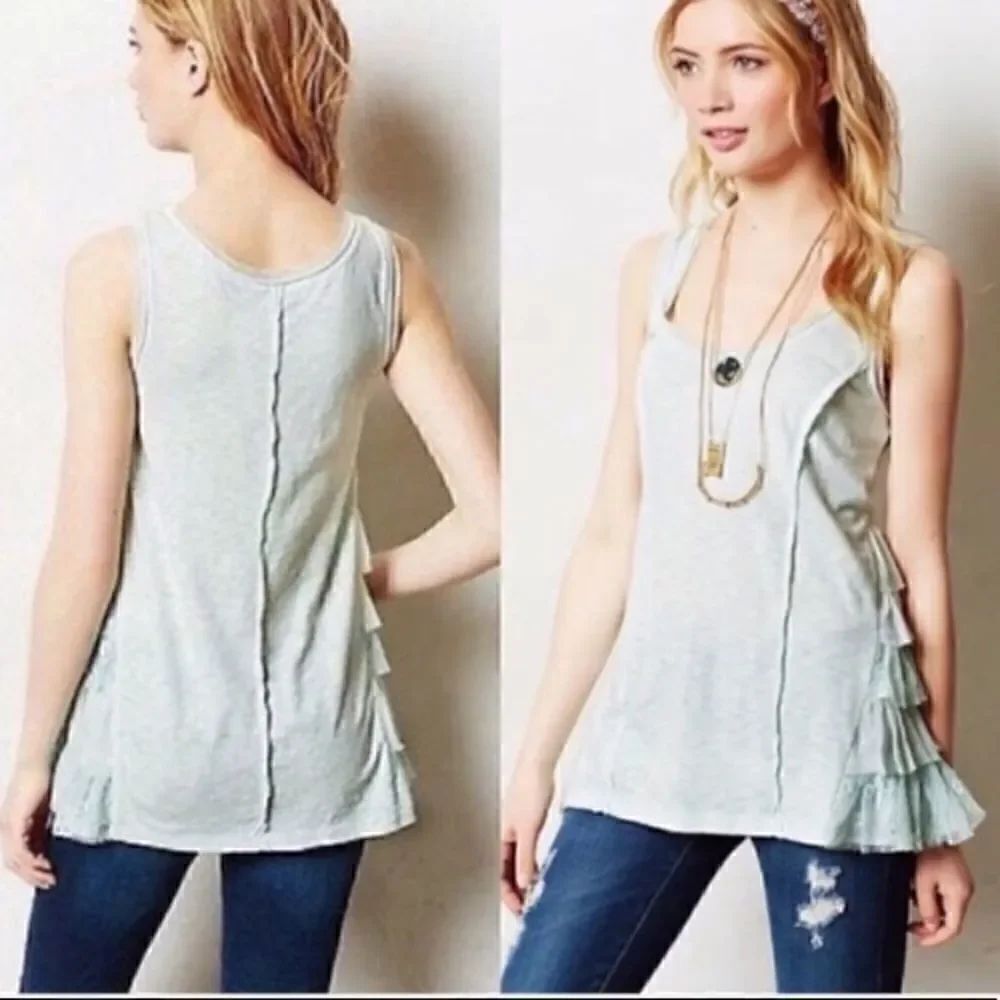 Anthropologie Lilka Mint Tunic Blouse
